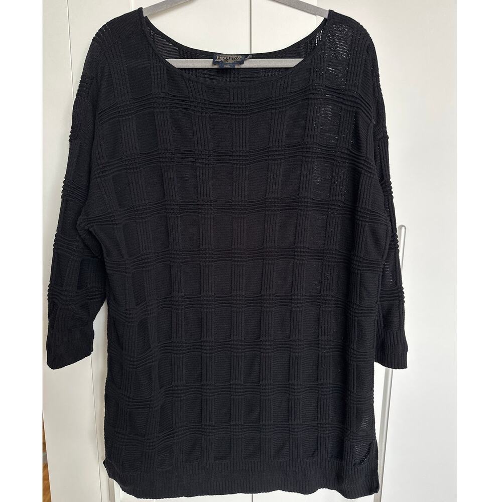 Pendleton Women’s Black Jamison Square Knit Pullo… - image 1